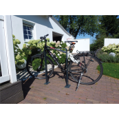 Lean-on hoop made of flat bar steel | bent, 80 x 12 mm | in curved design | without cross bar | total width: 750 mm | hot-dip galvanized and coated DB 703